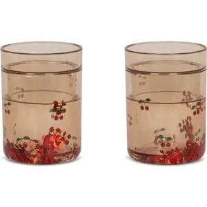 Konges Slojd Lot de 2 gobelets à paillettes Cherry