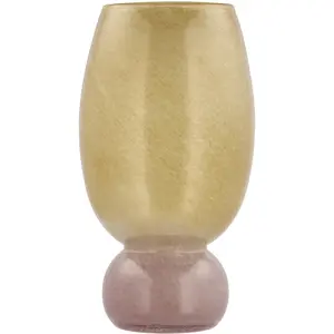 Villa Collection Vase en verre rose/jaune
