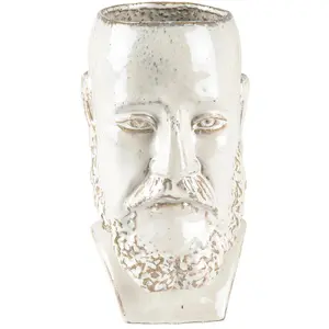 Comparateur de prix : Villa Collection Pot de fleurs visage en argile blanc