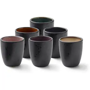 Ensemble de 6 tasses espresso GASTRO en grès émaillé Noir ass. Bitz