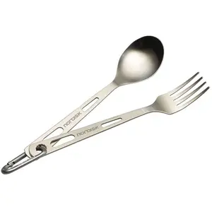 Couverts en titane - NORDISK - Set de 2 pièces - Léger et résistant - Gris