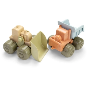 Comparateur de prix : Lot De 2 Véhicules (Camion Bulldozer) En Bioplastique - Dantoy