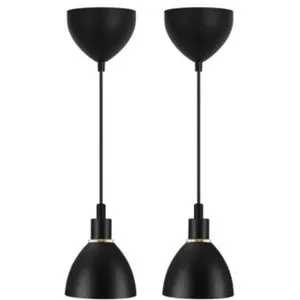 Nordlux Ray 2 Kit Plafonnier Suspendu Dôme Noir E14