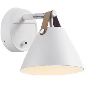 Comparateur de prix : Design For The People DFTP by Nordlux Applique Strap avec lanières en cuir, blanche