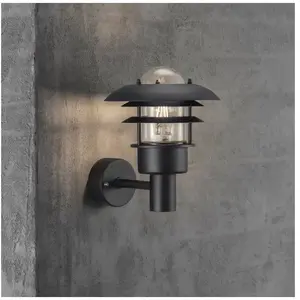Comparateur de prix : Applique murale lønstrup, Métal, Couleur Noir, E27, H.28.5, IP44 / Nor...