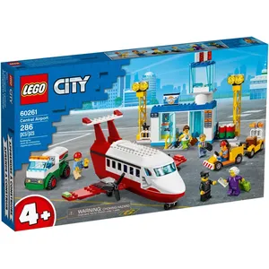 LEGO City: L’aéroport central, Jouet Educatif Avion et Camion avec 6 Mini-Figurines(60261) pas cher
