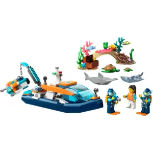LEGO® City 60377 Le bateau d’exploration sous-marine pas cher