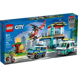 Set Lego City 60371 - Le Qg Des Véhicules D'urgence Tout-en-un / Jeu pas cher
