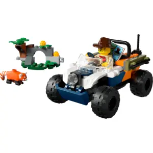 LEGO City Le tout-terrain de l'explorateur de la jungle et le panda roux 60424 pas cher