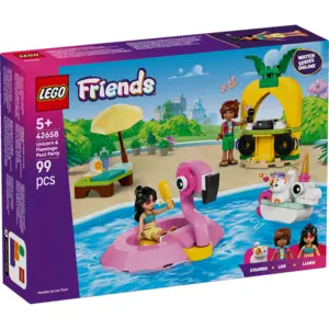 Comparateur de prix : LEGO® Friends Unicorn & Flamingo Pool Party Toy Building Set 42658