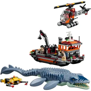 LEGO Jurassic World L'attaque du bateau par le mosasaure 77983 pas cher