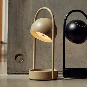 Lampe à poser rechargeable FRANDSEN Ball Portable, gris sable, acier pas cher