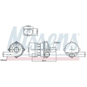 NISSENS Pompe à eau additionnelle pour OPEL: Movano, Vivaro & RENAULT: Master, Espace, Latitude, Koleos, Mégane, Clio (Ref: 832169) pas cher