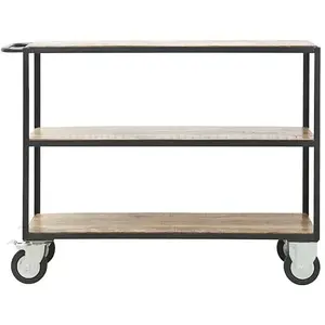 Desserte en bois de manguier deux étages Wheels - House Doctor pas cher