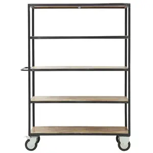 Desserte en bois de manguier quatre étages Wheels - House Doctor pas cher
