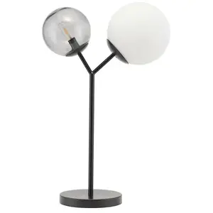 Comparateur de prix : House Doctor TWICE-Lampe à poser 2 lumières Métal/Verre H42cm Noir