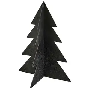 Décoration Sapin de Noël en métal coloris Noir - 2 Tailles pas cher