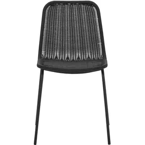 Chaise en polyrotin noir Hapur - House Doctor pas cher