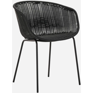 Chaise de jardin en rotin noir Hapur - House Doctor pas cher