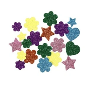 Creativ company Mousse EVA, d: 19+29 mm, étoile, coeur, fleur, 100assortis