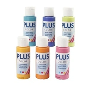 Plus Color Peinture acrylique, multicolore, 6x60ml  - Peinture  - CCH-39695 