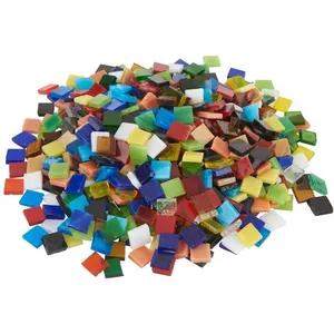 Creativ Tesselles de mosaïque en verre « Multicolore », transp.+opaques, 10x10mm