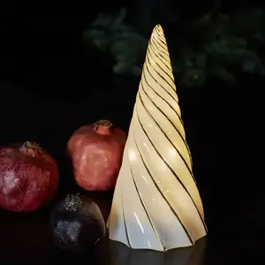 Sirius Figurine décorative LED Vilma, blanc/doré, hauteur 24 cm, verre... pas cher