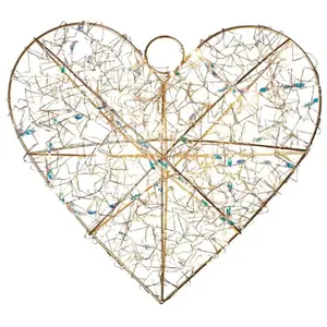 Sirius Décoration d'intérieur LED Lily Heart, dorée, 30 x 30 cm, à pil... pas cher