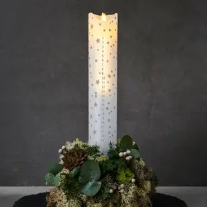 Sirius Bougie LED Sara Calendar, blanc/romantique, H29 cm