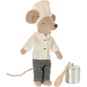 Maileg Chef Souris avec marmite et cuillère pas cher