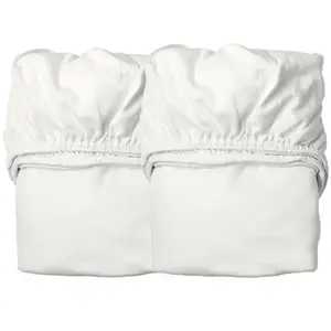 Leander - Draps-housses en coton bio - Set de 2 Blanc 70x140 pas cher