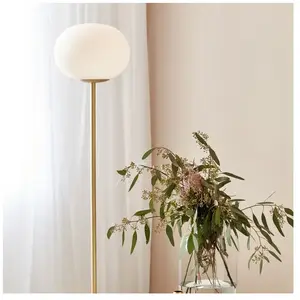 Nordlux SLV Alton Lampe sur pied en laiton et verre Blanc opale E27 IP20