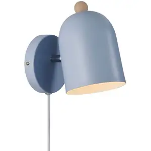 Comparateur de prix : Nordlux Applique murale Gaston avec câble et prise, métal, bleu