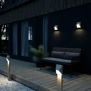 Comparateur de prix : Applique murale pontio, Aluminium, Couleur Sablé, GU10, H.19, IP54 / Nordlux Extérieur
