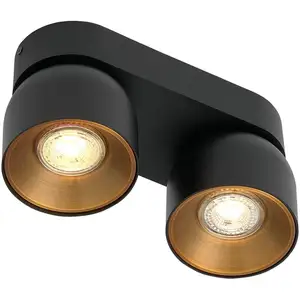 Comparateur de prix : Nordlux Downlight Pitcher, GU10, à 2 lampes, métal, noir