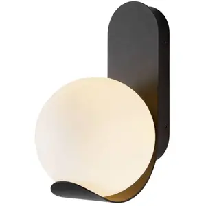 Comparateur de prix : Nordlux Applique d'extérieur Dalius, noir, diffuseur sphérique blanc