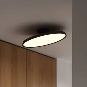 Comparateur de prix : DFTP by Nordlux Plafonnier LED Kaito 2 Pro, Ø 40 cm, noir, espacement