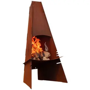 Barbecue Cheminée Extérieur Aduro Acier Corten pas cher