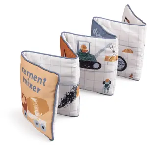 Sebra - Livre doudou Builders Multicolore taille unique pas cher