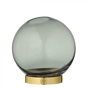 AYTM - Globe Vase with Stand, Ø10cm - Forest/Gold pas cher