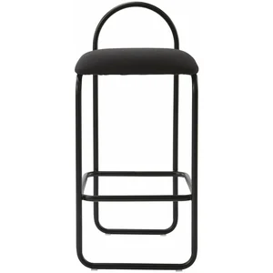 Chaise de bar en bouclé gris anthracite 37 x 39 x 92 cm Angui - AYTM pas cher