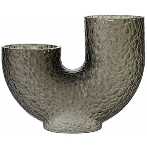 Vase en verre noir 26 cm Arura - AYTM pas cher