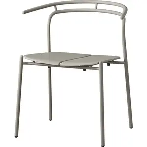 Chaise avec accoudoirs en acier taupe Novo - AYTM pas cher