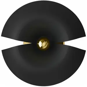 Applique murale AYTM Cycnus, noir, Ø 30 cm, fiche, aluminium, E27 pas cher