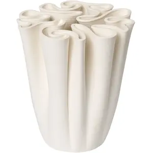Vase en grès blanc 15x18cm Dedali - Ferm living