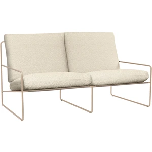 Canapé 2 places d'extérieur en acier et tissu beige 156x85x79cm Desert...