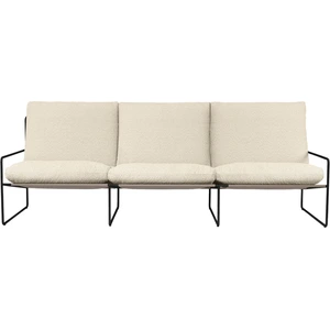 Canapé 3 places d'extérieur en acier noir et tissu beige 233x85x79cm D... pas cher