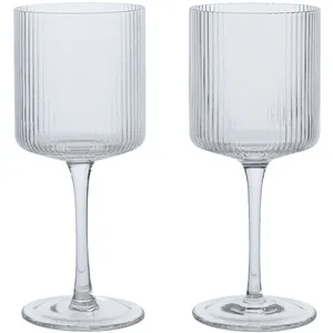 Ferm Living - Verre à vin blanc Ripple - Transparent - Verre soufflé à...