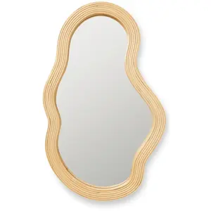 Miroir organique bordure en rotin 40x72,5cm Pond - Ferm Living
