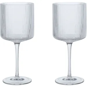 Ferm Living - Verre à vin rouge Ripple - Transparent - Verre soufflé à... pas cher